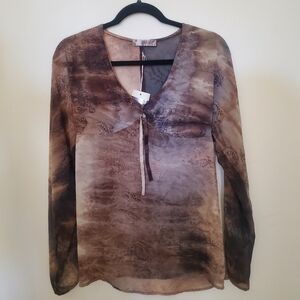 Shyde Sheer Long Sleeve Top